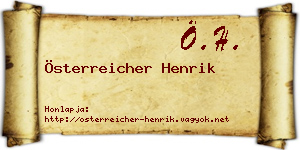 Österreicher Henrik névjegykártya