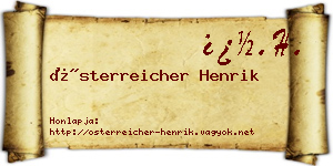 Österreicher Henrik névjegykártya